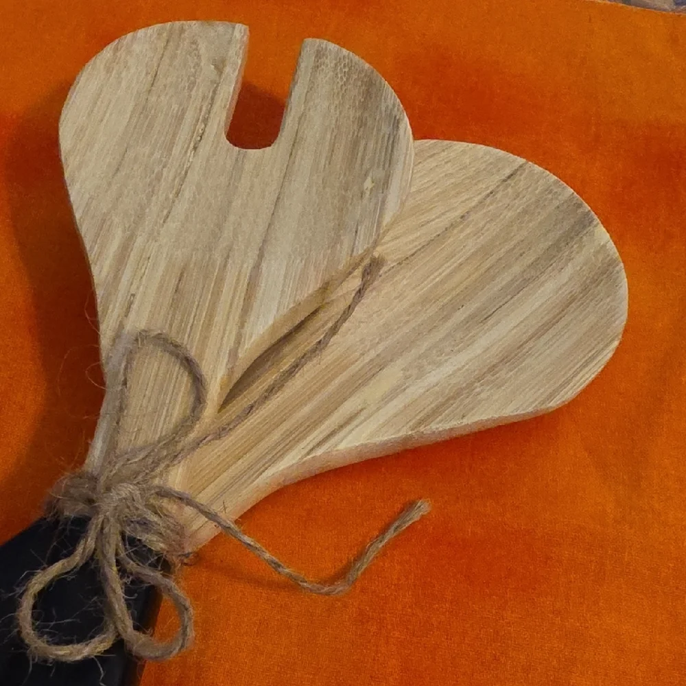 Wooden Salad Servers with Black Handles Kirlands